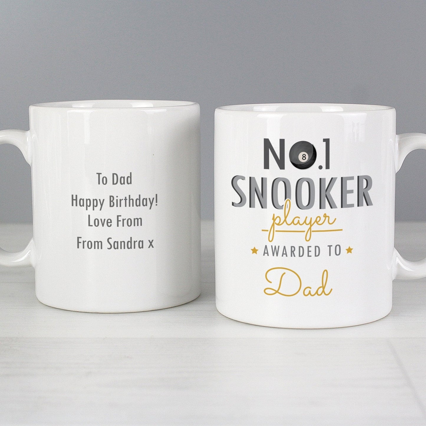 Personalised No.1 Snooker Player Award 8 Ball Ceramic Mug