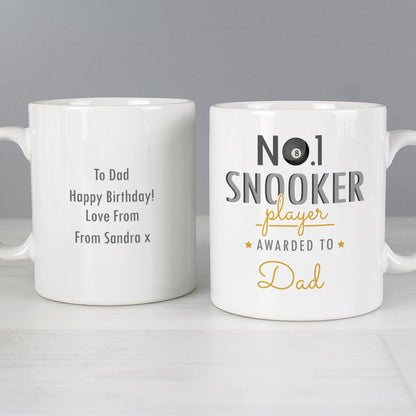 Personalised No.1 Snooker Player Award 8 Ball Ceramic Mug