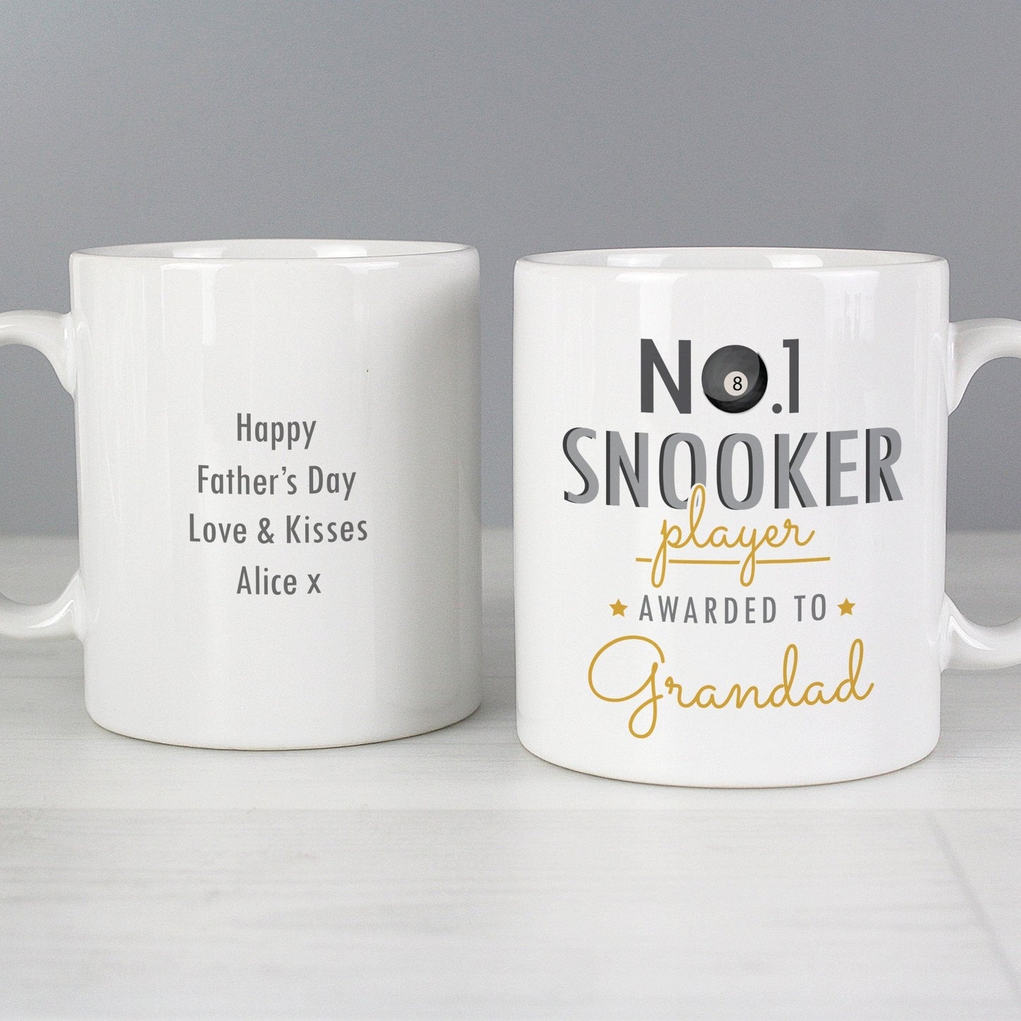 Personalised No.1 Snooker Player Award 8 Ball Ceramic Mug