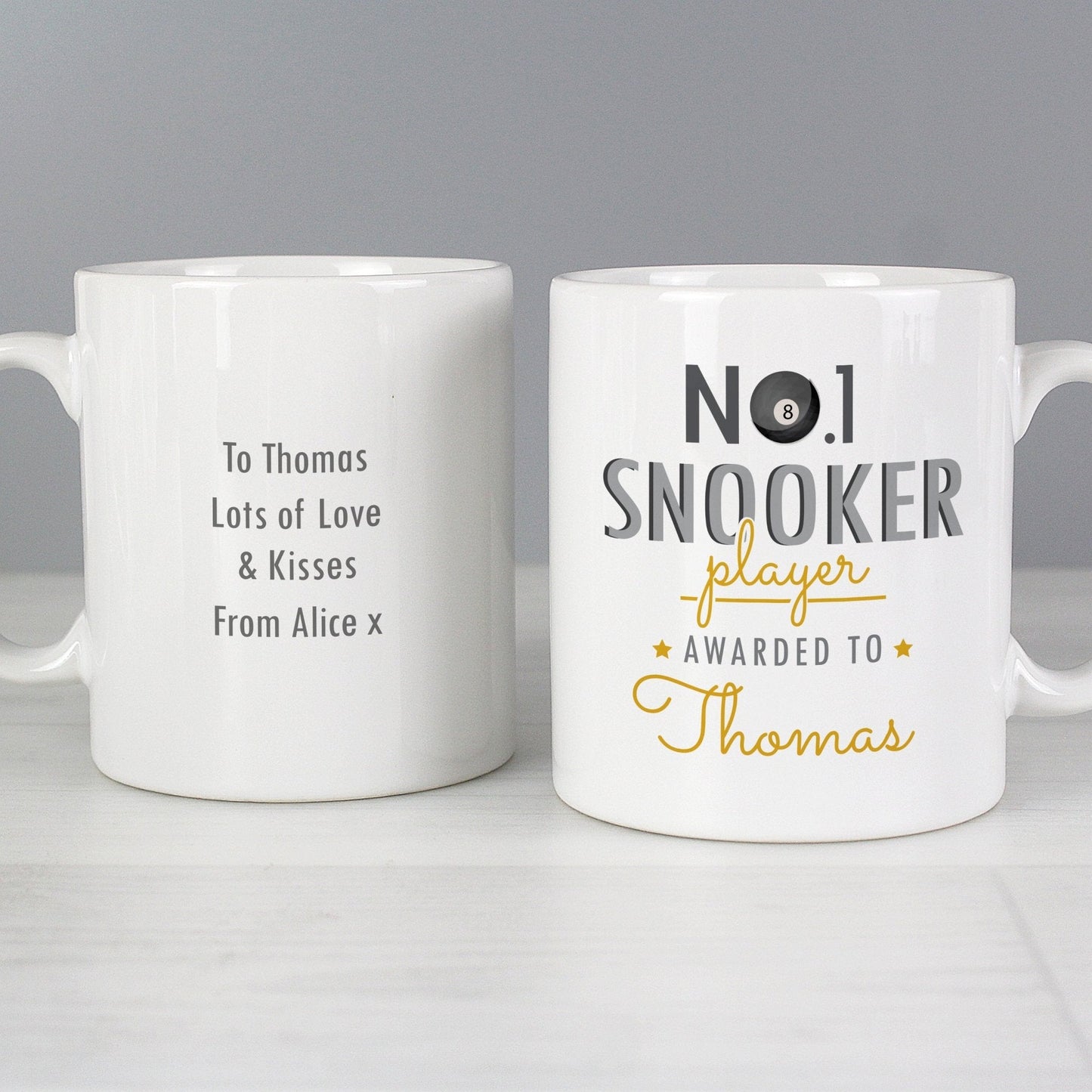 Personalised No.1 Snooker Player Award 8 Ball Ceramic Mug