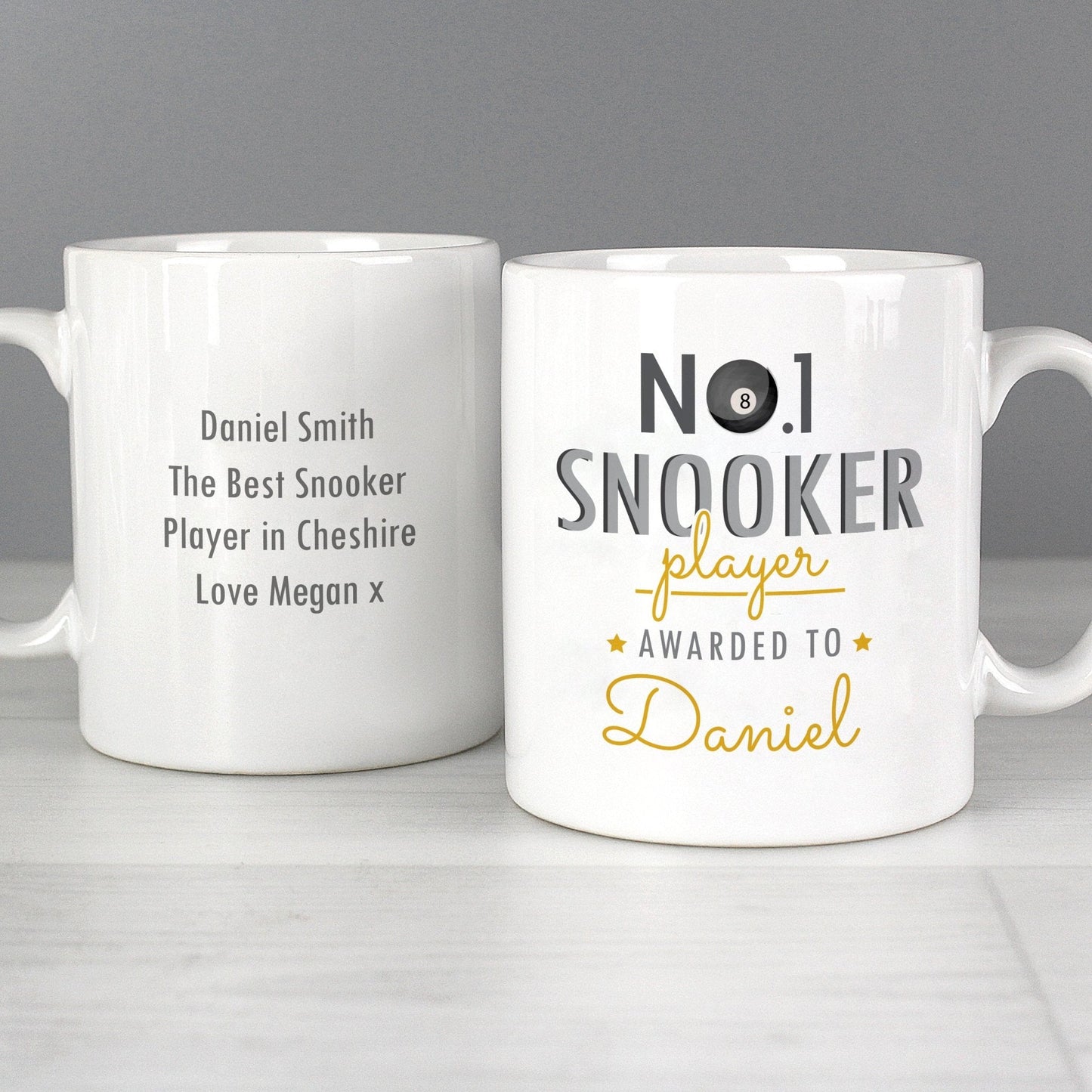 Personalised No.1 Snooker Player Award 8 Ball Ceramic Mug