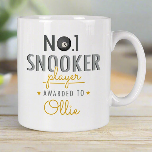 Personalised No.1 Snooker Player Award 8 Ball Ceramic Mug