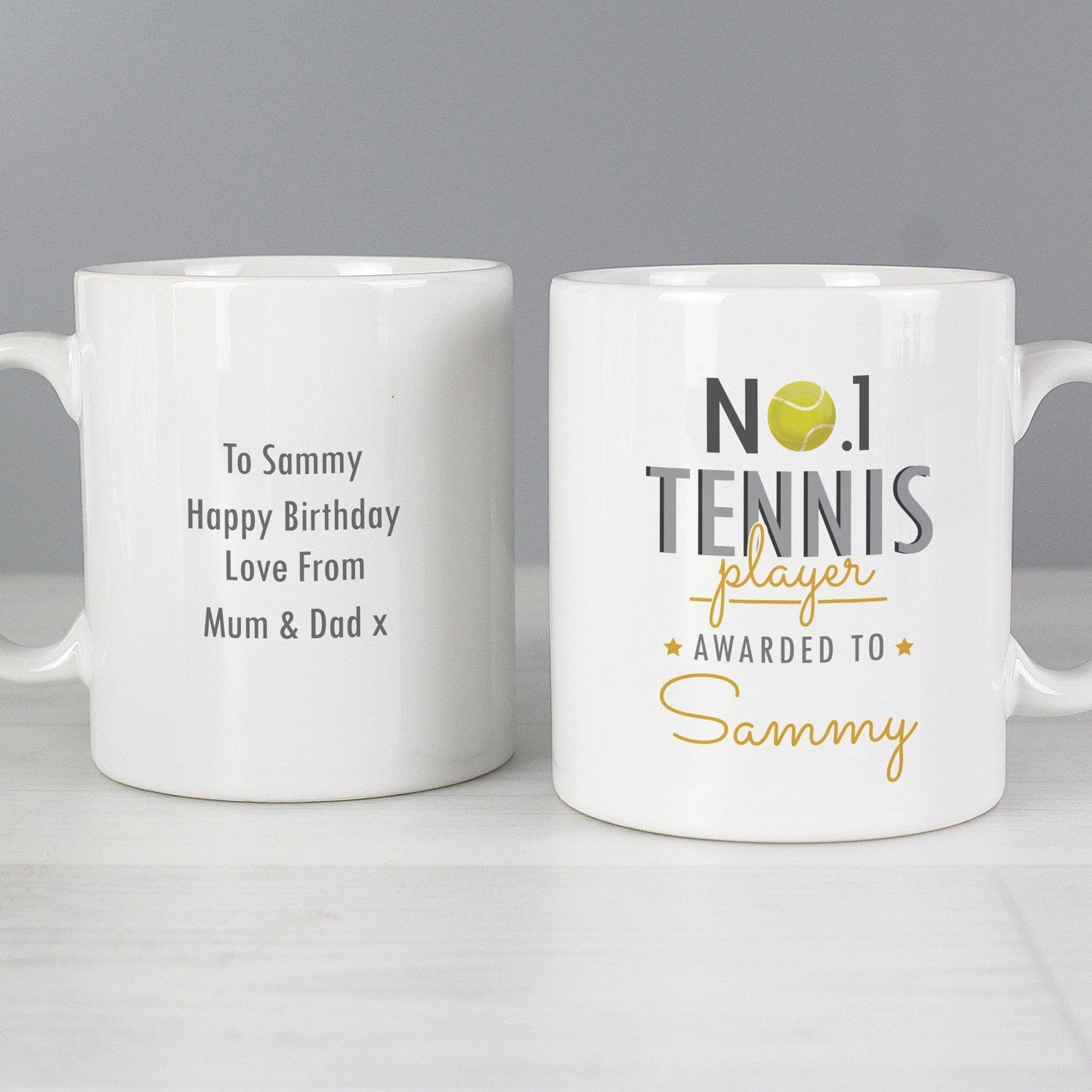 Personalised No.1 Tennis Player Award Ceramic Mug