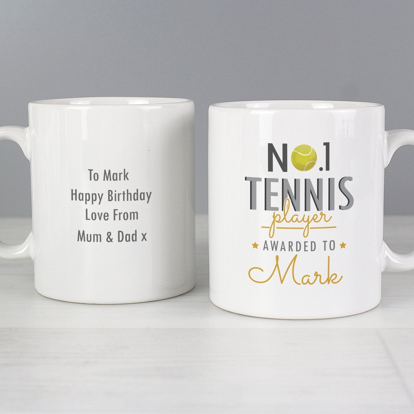 Personalised No.1 Tennis Player Award Ceramic Mug