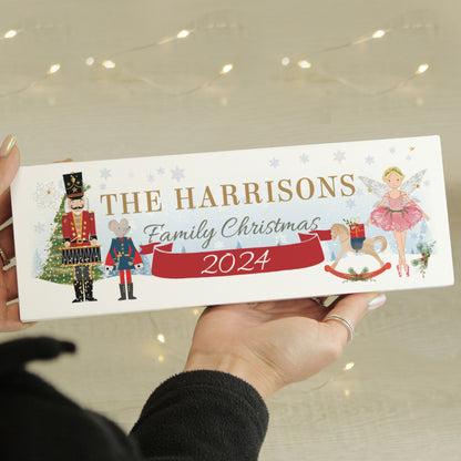 Personalised Nutcracker Wooden Block Sign Festive Decoration
