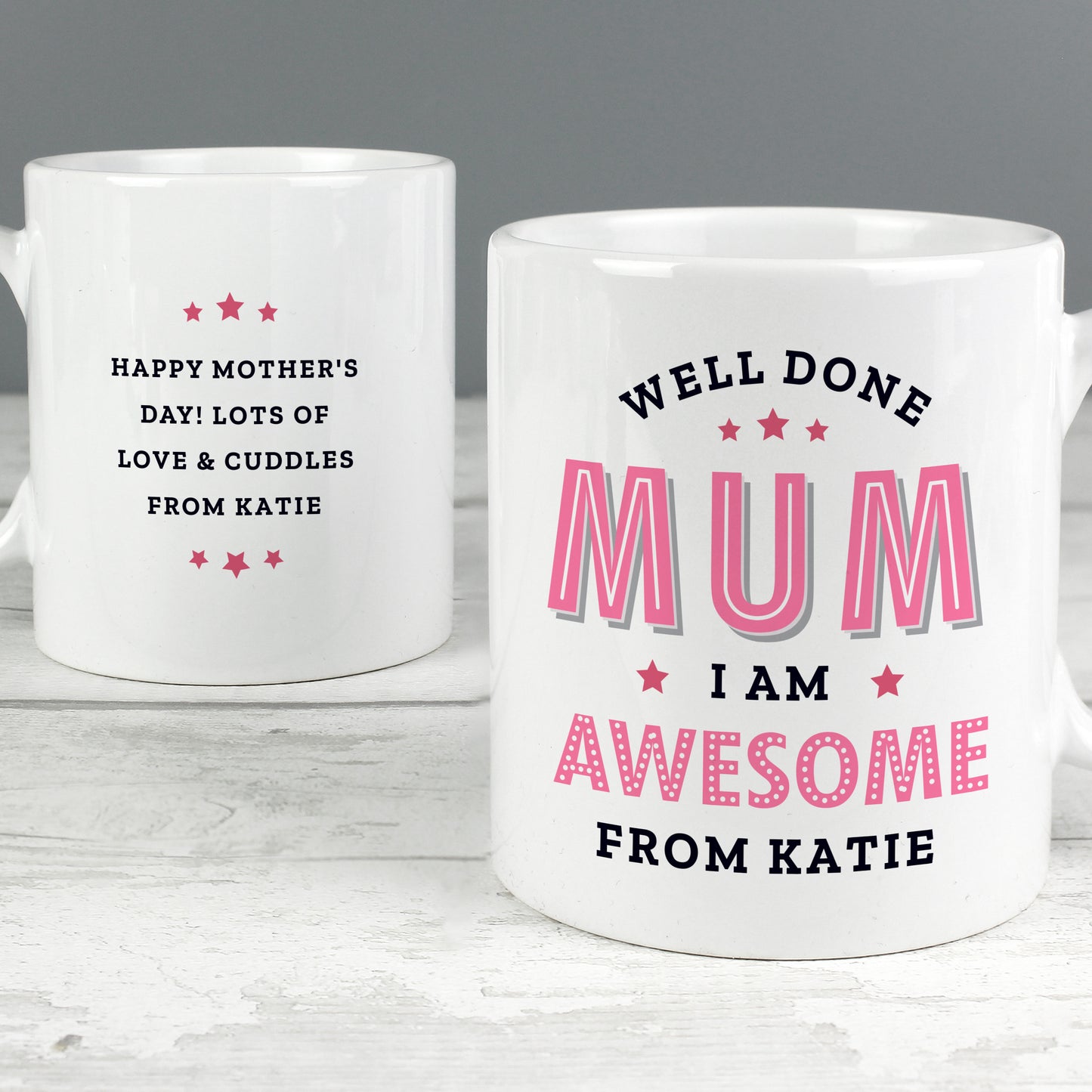 Personalised Pink Well Done Mum I Am Awesome Funny Mug Gift