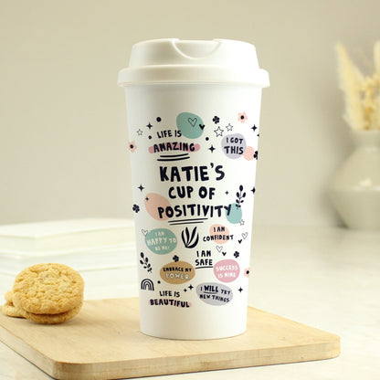 Personalised Positive Affirmations Double Walled Insulated Reusable Travel Mug 380ml