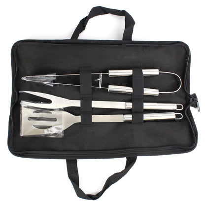 Personalised Red Stamp Stainless Steel BBQ Utensils Kit with Storage Bag