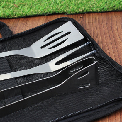 Personalised Red Stamp Stainless Steel BBQ Utensils Kit with Storage Bag