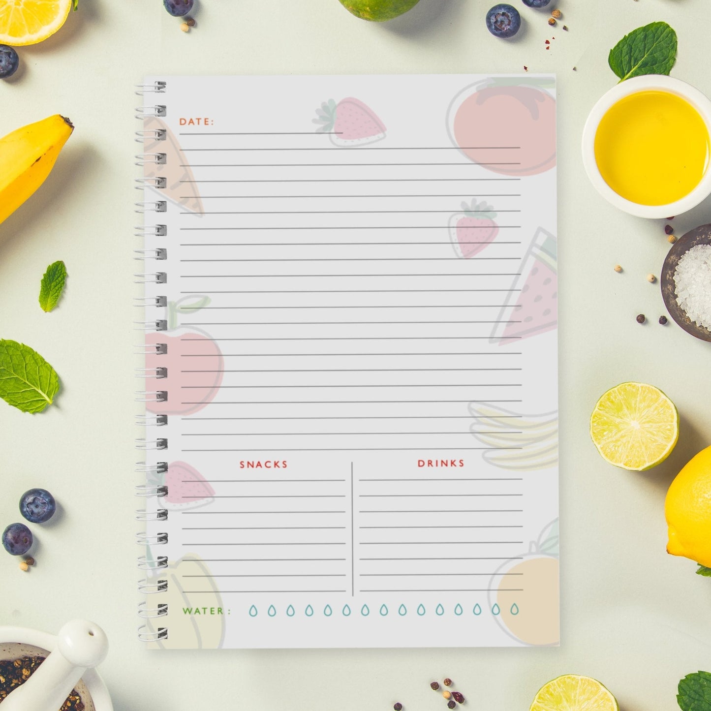 Personalised Softback A5 Food Diary Meal Planner