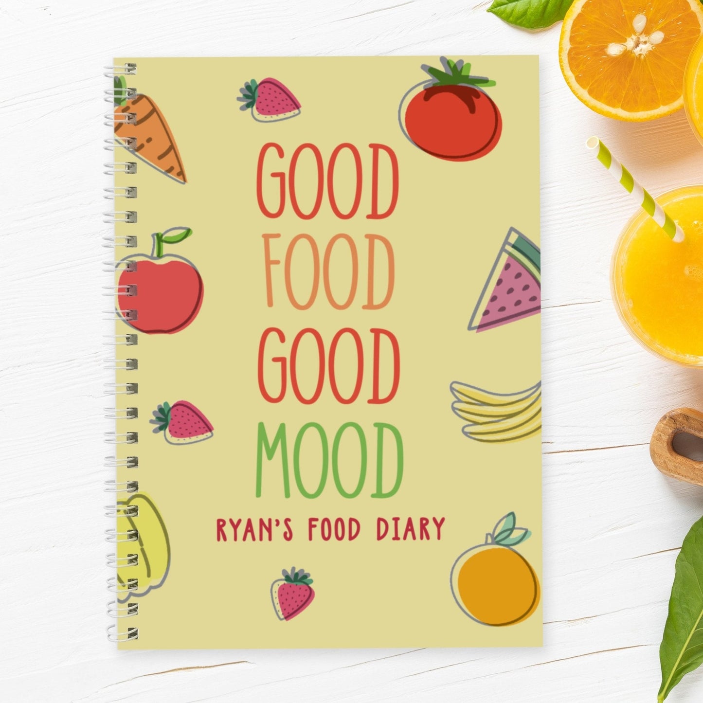 Personalised Softback A5 Food Diary Meal Planner