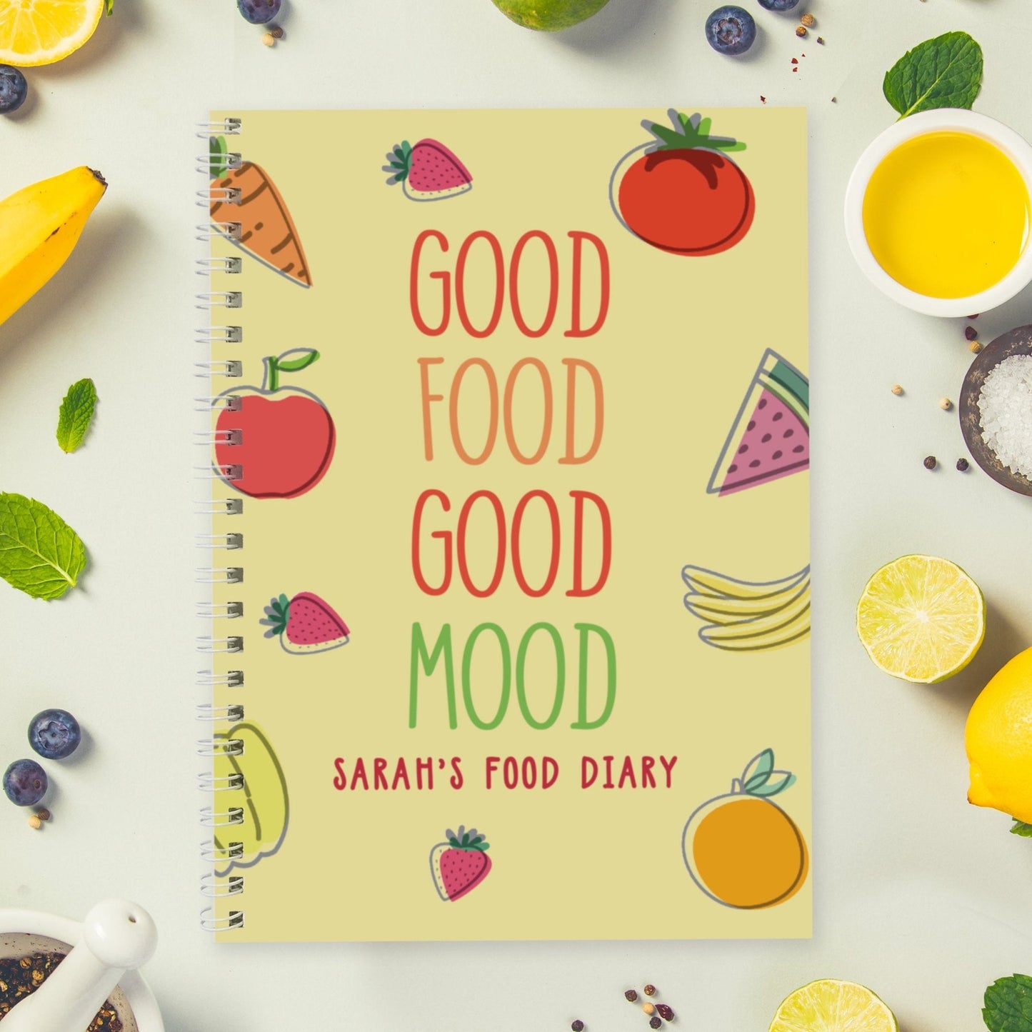 Personalised Softback A5 Food Diary Meal Planner