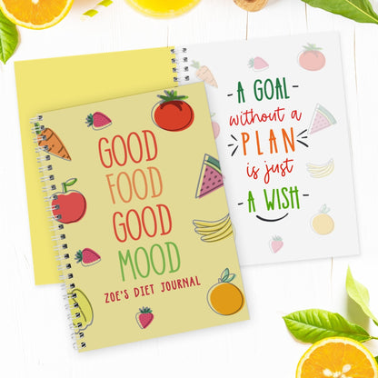 Personalised Softback A5 Food Diary Meal Planner