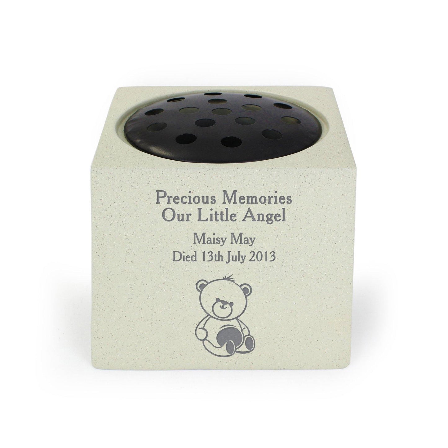 Personalised Teddy Bear Children Memorial Vase Rose Bowl Ornament