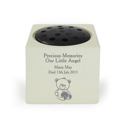 Personalised Teddy Bear Children Memorial Vase Rose Bowl Ornament