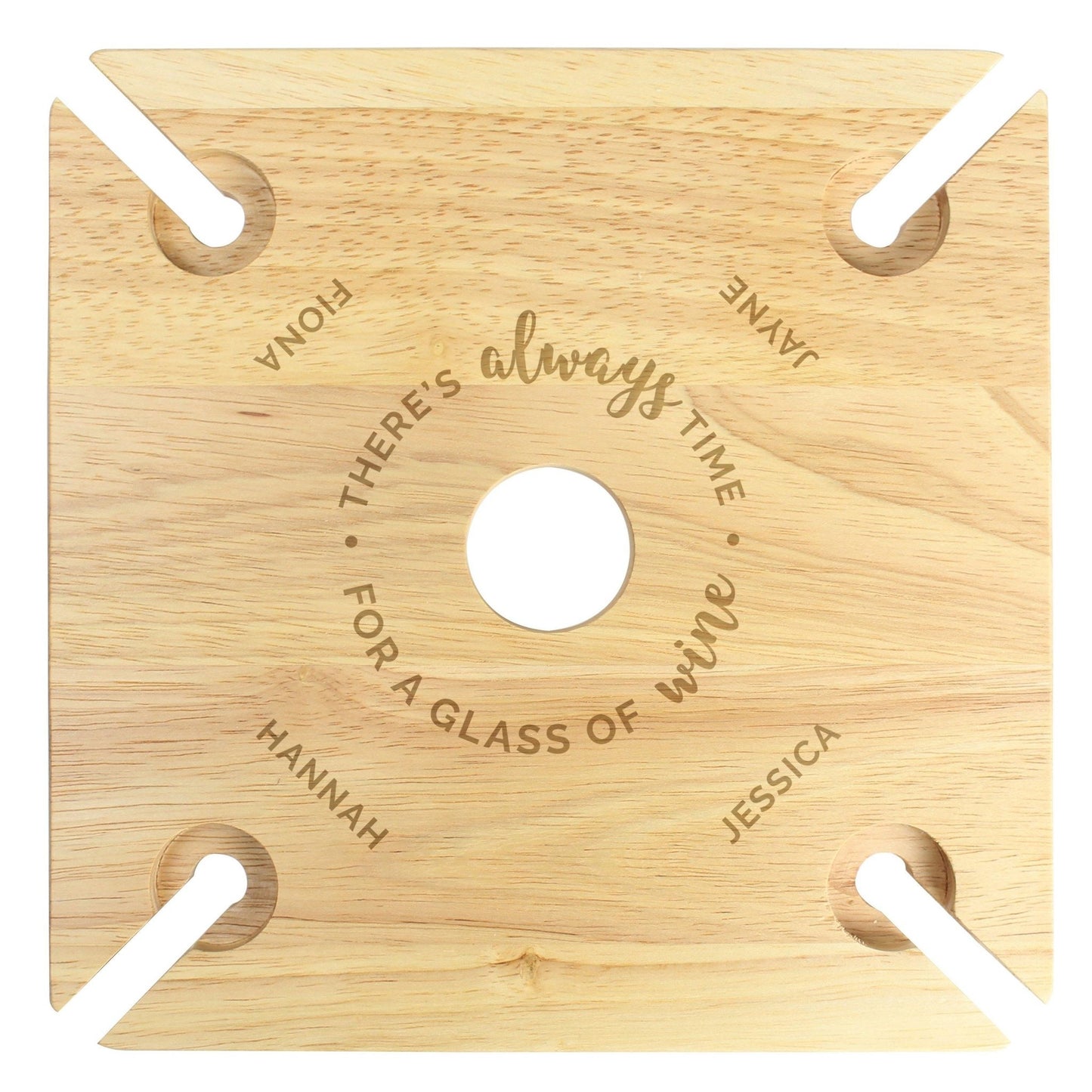 Personalised Time For a Glass of Wine - Wine Glass Holder & Bottle Butler