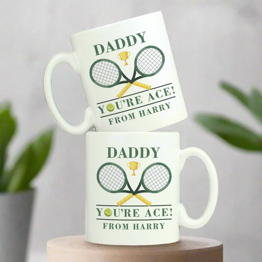 Personalised You're Ace Tennis Rackets & Ball Ceramic Mug
