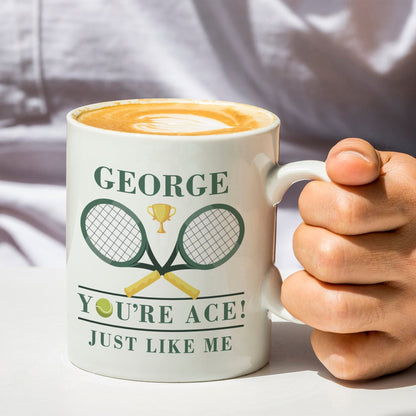 Personalised You're Ace Tennis Rackets & Ball Ceramic Mug