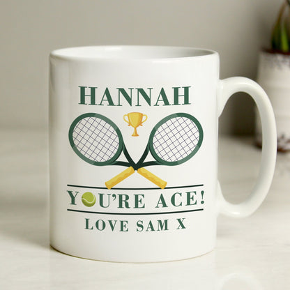 Personalised You're Ace Tennis Rackets & Ball Ceramic Mug