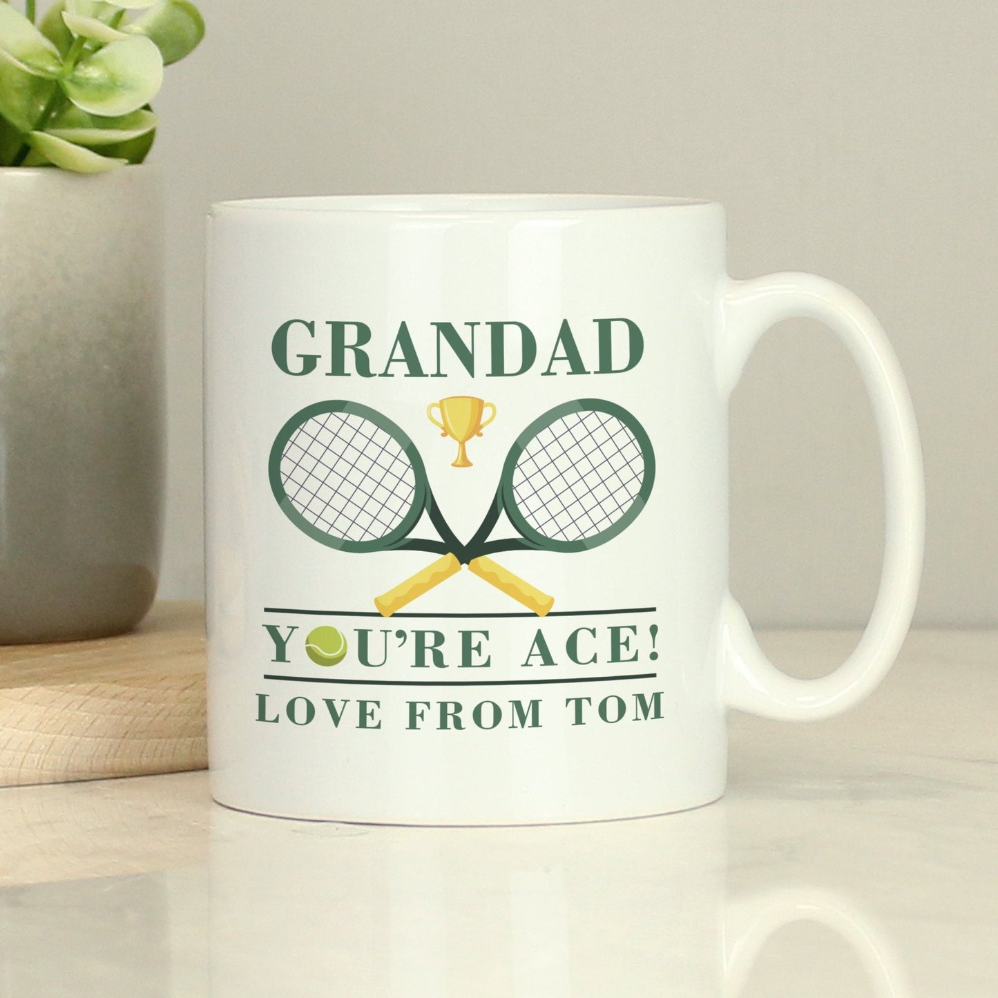 Personalised You're Ace Tennis Rackets & Ball Ceramic Mug