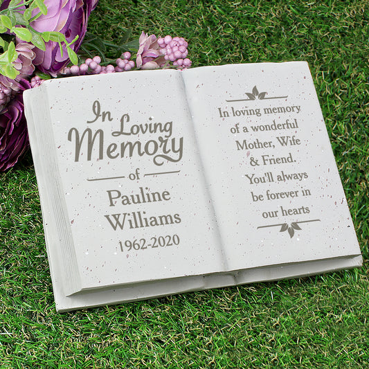 Personalised in Loving Memory Memorial Book Graveside Remembrance Plaque