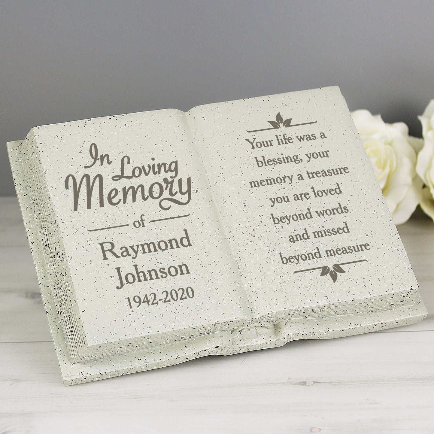 Personalised in Loving Memory Memorial Book Graveside Remembrance Plaque