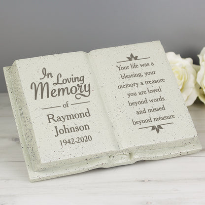 Personalised in Loving Memory Memorial Book Graveside Remembrance Plaque