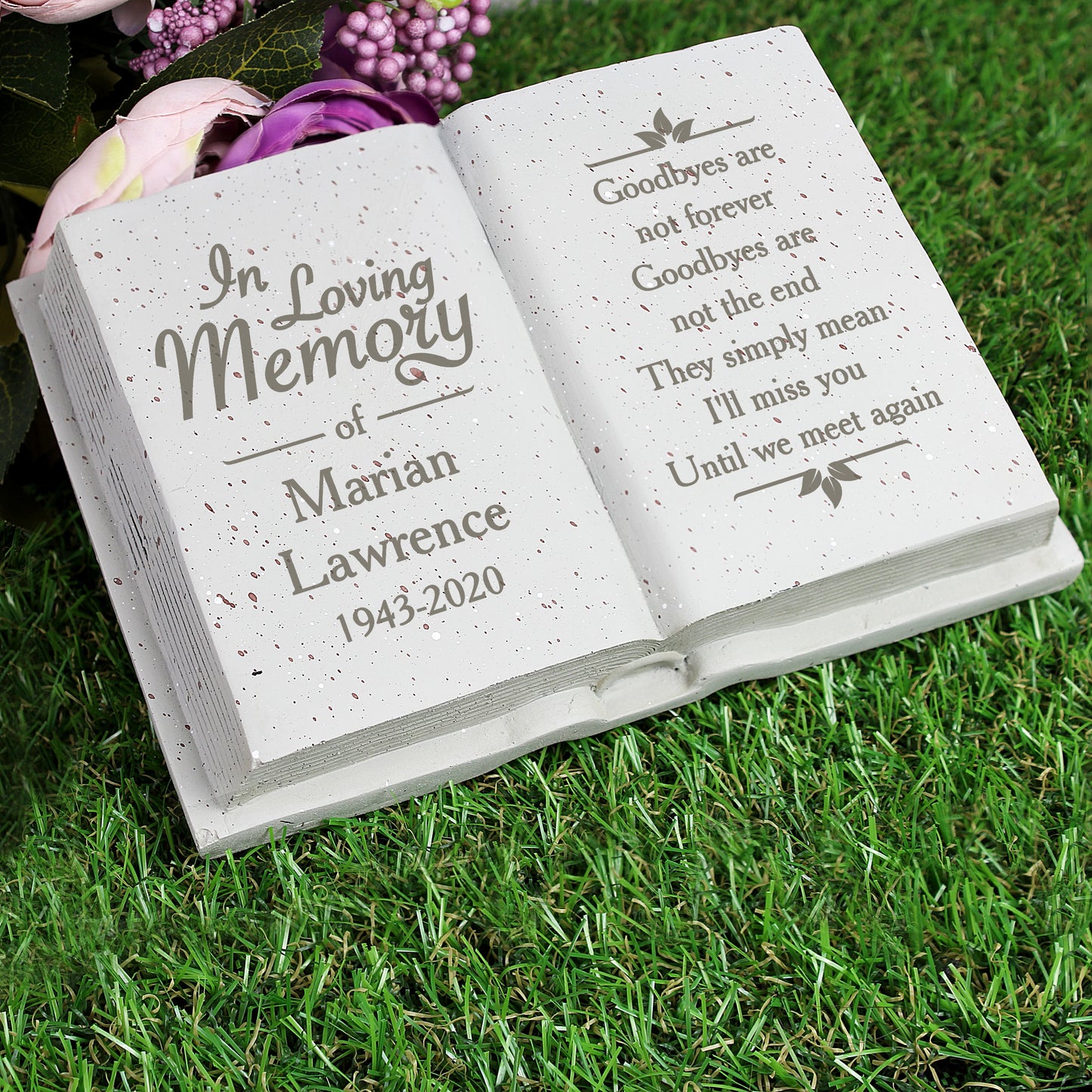 Personalised in Loving Memory Memorial Book Graveside Remembrance Plaque