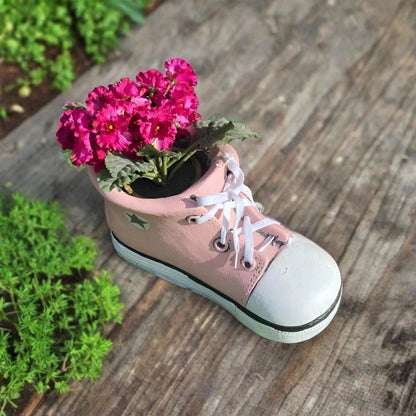 Pink Shoe Trainers Quirky Garden Planter Pot Decoration