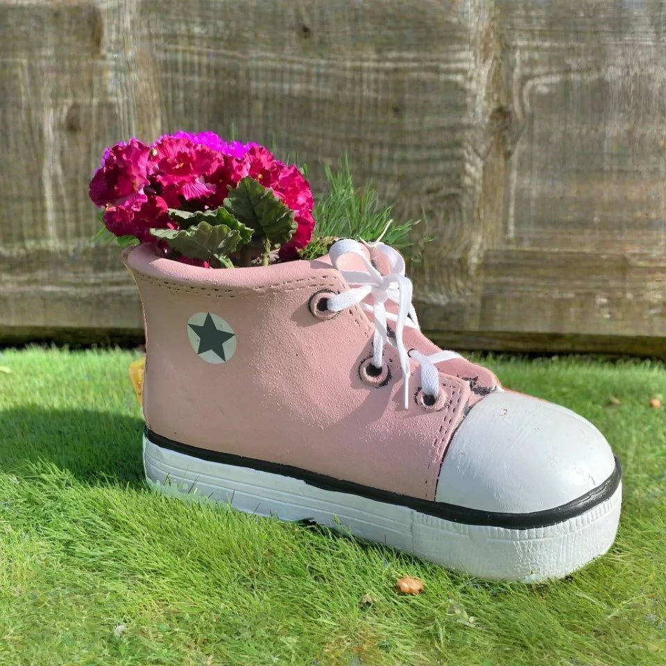 Pink Shoe Trainers Quirky Garden Planter Pot Decoration