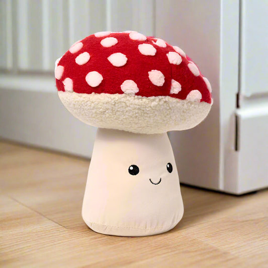 Plush Mushroom Toadstool Door Stop Weighted Fabric Stopper