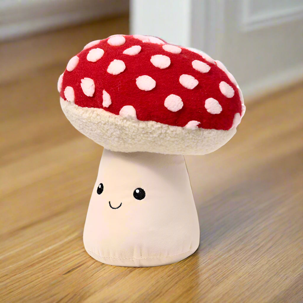 Plush Mushroom Toadstool Door Stop Weighted Fabric Stopper