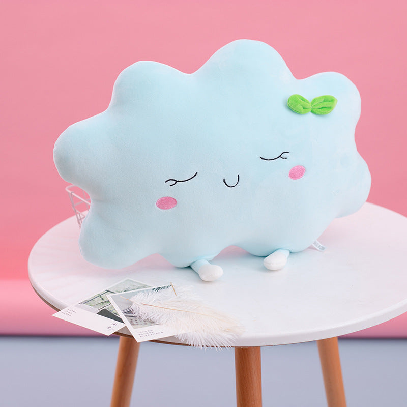 Plush Yellow Sun Pink Blue Cloud Nursery Pillow Sofa Cushion
