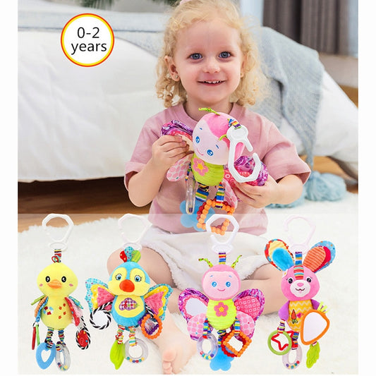 Pushchair Stroller Crib Hanging Plush Soft Baby Animal Rattles Activity Toys