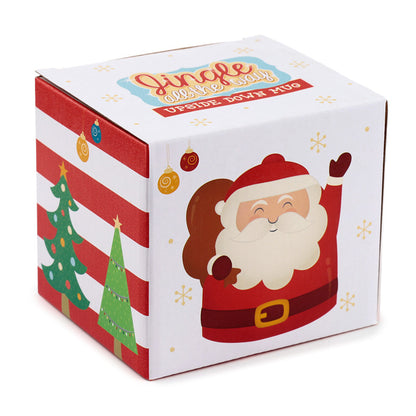 Red Jingle all the Way Santa Upside Down Ceramic Christmas Mug