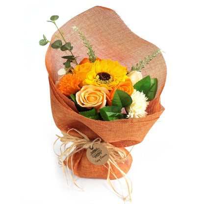Scented Standing Soap Flower Gift Bouquet - Orange