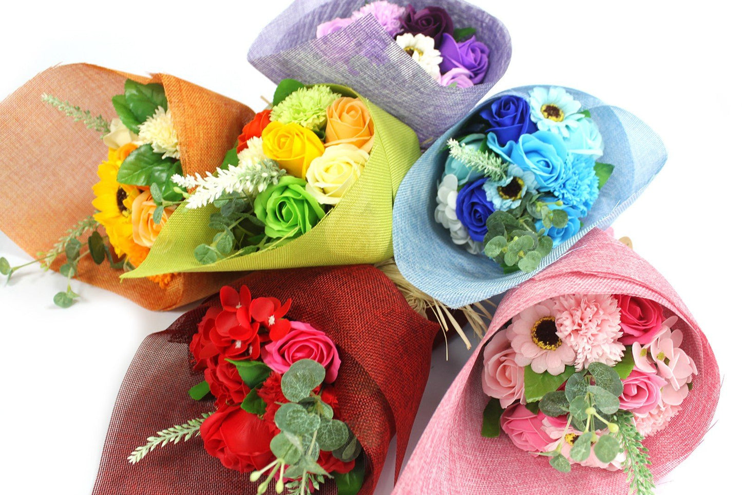 Scented Standing Soap Flower Gift Bouquet - Red