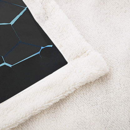 Soft Warm Fleece Blanket Throw - Blue Football Design