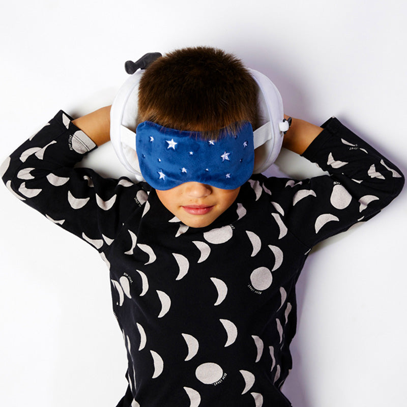 Space Cadet Relaxeazzz Plush Round Kids Travel Pillow & Eye Mask Set