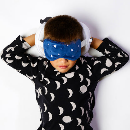 Space Cadet Relaxeazzz Plush Round Kids Travel Pillow & Eye Mask Set