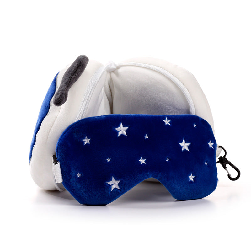 Space Cadet Relaxeazzz Plush Round Kids Travel Pillow & Eye Mask Set
