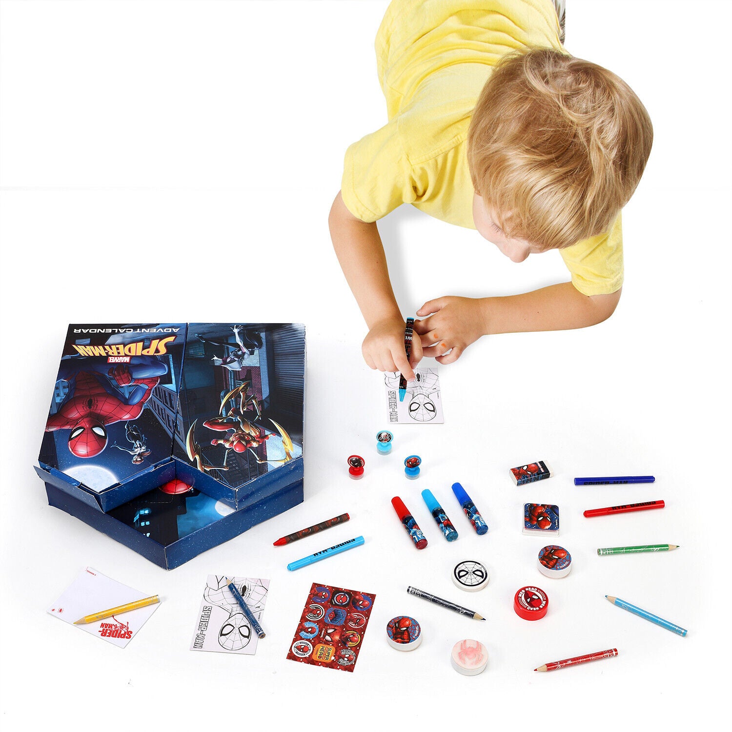 Spiderman Team Up Christmas Advent Calendar Art & Craft Stationery Set