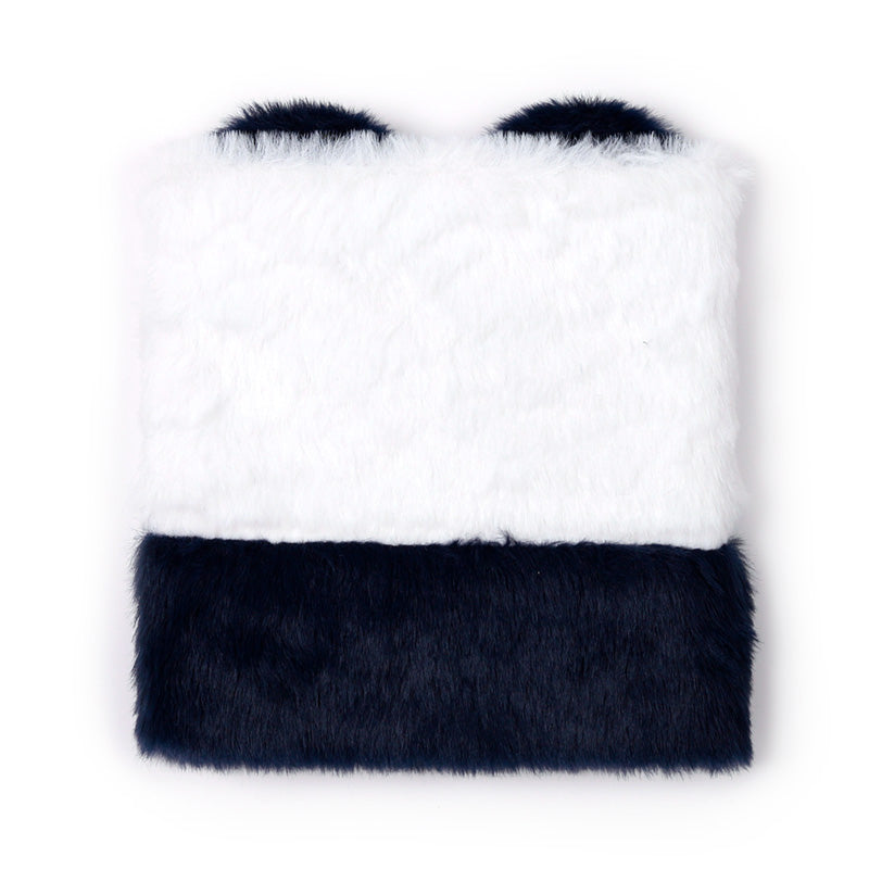 Fluffy Plush Lined Notebook - Adoramals Panda with Multi Colour Pen