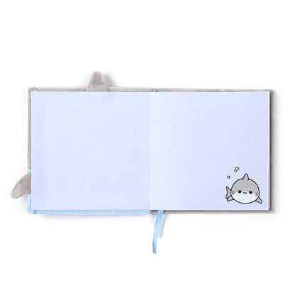 Fluffy Plush Lined Notebook - Adoramals Shark with Multi Colour Pen