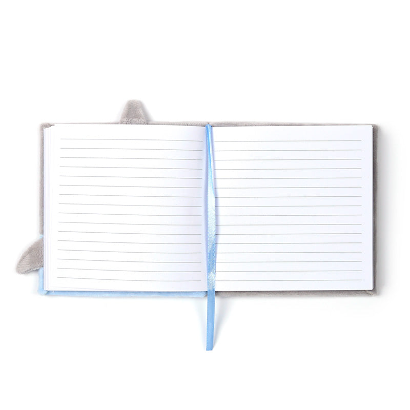 Fluffy Plush Lined Notebook - Adoramals Shark with Multi Colour Pen