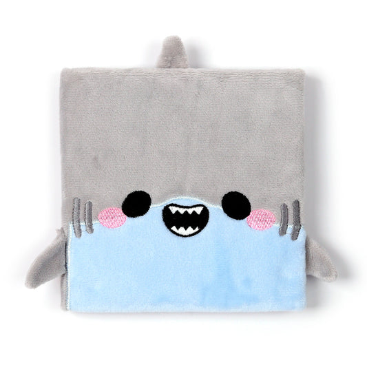 Fluffy Plush Lined Notebook - Adoramals Shark with Multi Colour Pen
