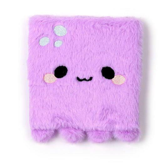Fluffy Plush Lined Notebook - Adoramals Octopus with Multi Colour Pen