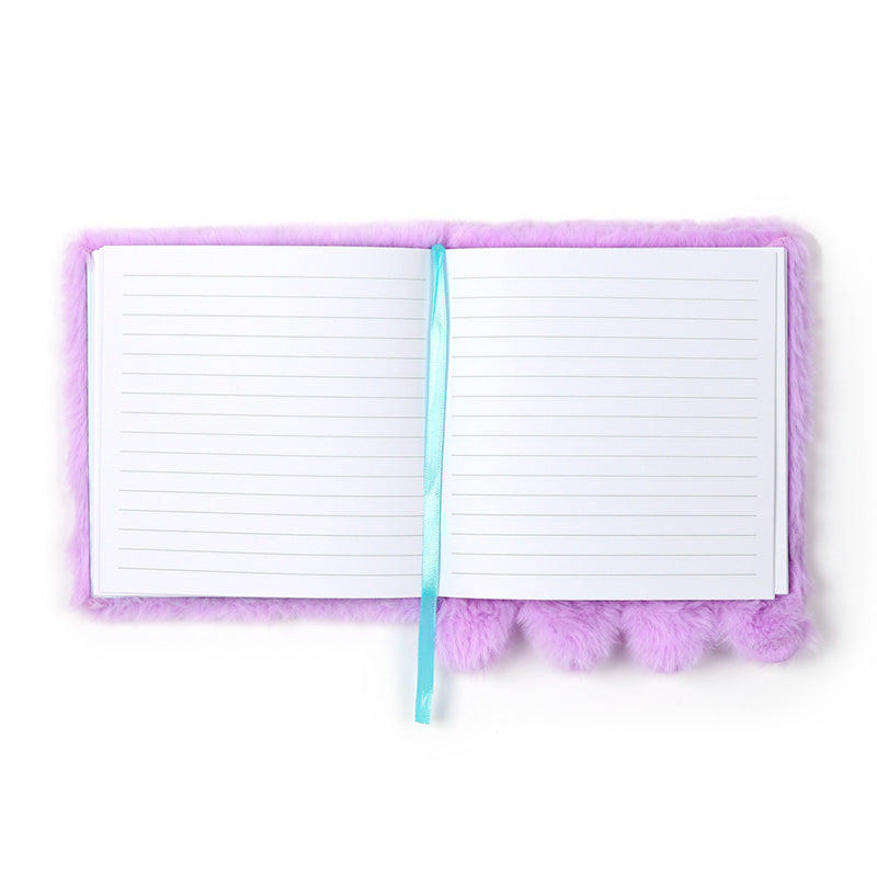 Fluffy Plush Lined Notebook - Adoramals Octopus with Multi Colour Pen