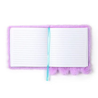 Fluffy Plush Lined Notebook - Adoramals Octopus with Multi Colour Pen