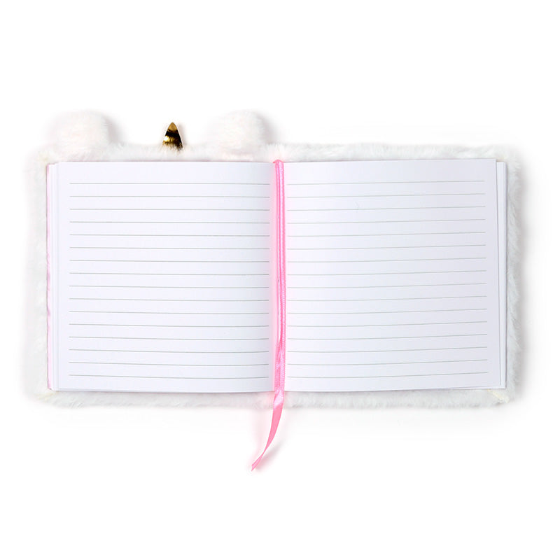 Fluffy Plush Lined Notebook - Adoracorn Unicorn with Multi Colour Pen